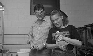 Vet student with bird