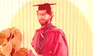 Murdoch's first graduate, Garry Gillard, at the 1978 ceremony